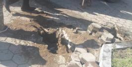 Пьяный водитель сбил мраморные колонны на пешеходной зоне в Биробиджане Юрий Скачков