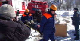 Эвакуация пострадавших Пресс-служба ГУ МЧС по ЕАО