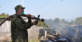 Расчистка и дезинфекция проводилась в домах и придворовых территориях пресс-служба ГУ МЧС России по ЕАО