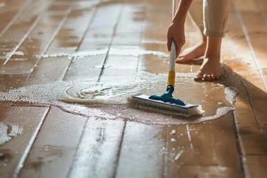 Надеваю носок на швабру - полы как в музее: разводов нет 2 недели Создано при помощи ИИ