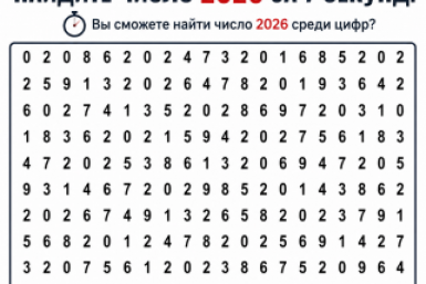 Быстрая тренировка зрения: найдите число 2026 за 6 секунд