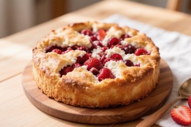 2 пачки творога и любые ягоды - этот пирог вкуснее чизкейка: съедают, пока кипит чайник