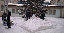Строительство снежно-ледового городка Пресс-служба ГУ МЧС России по ЕАО