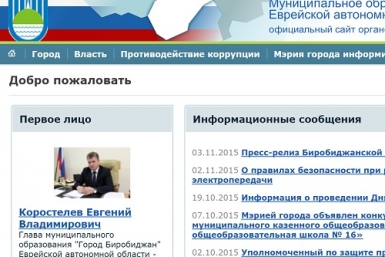 Официальный сайт мэрии Биробиджана порадует горожан удобством сервиса в новом году скриншот сайта в Интернете