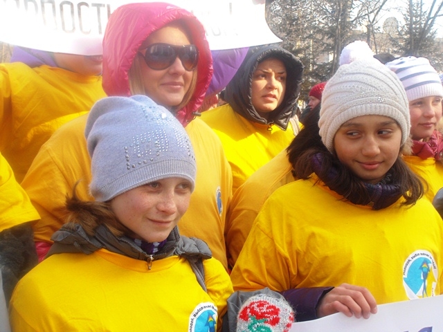 Участники митинга
