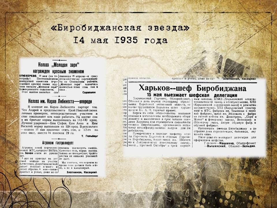 Вырезки из газеты "Биробиджанская звезда"