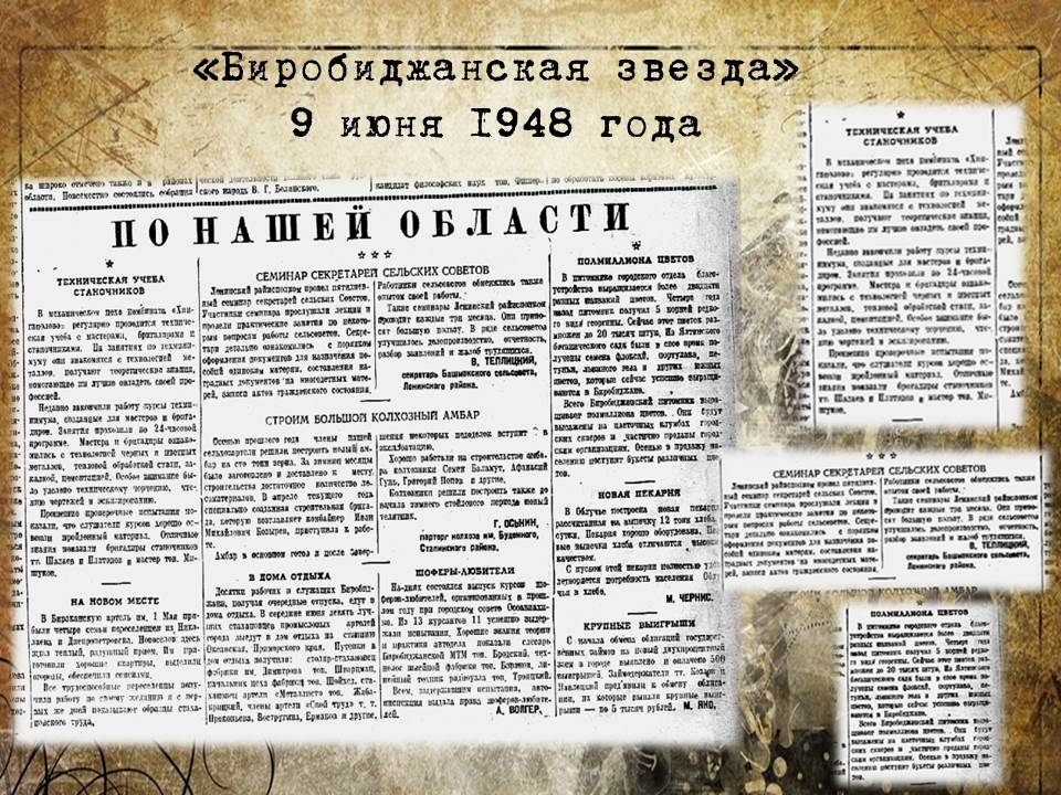 Вырезки из газеты "Биробиджанская звезда"