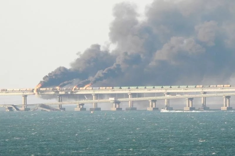 Теракт на Крымскому мосту произошел 8 октября Скриншот видео из соцсетей