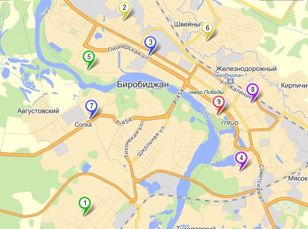 По географии проведения матчей можно изучать карту Биробиджана, Фото с места события собственное