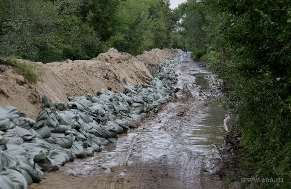 Дамба остановила воду Амура, Фото с места события из других источников