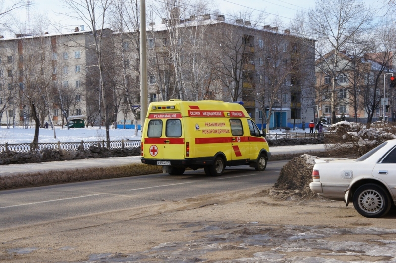 Скорая помощь на улицах Биробиджана, Фото с места события собственное