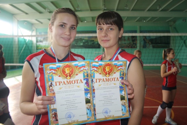 Чемпионки области Екатерина Джигарева и Виктория Меркулова, Фото с места события собственное