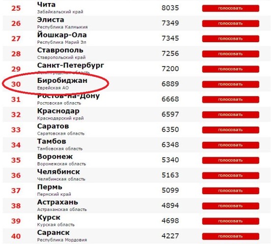 Чуть более 300 голосов отделяют Биробиджан от Северной столицы в рейтинге Город России, Фото с места события собственное