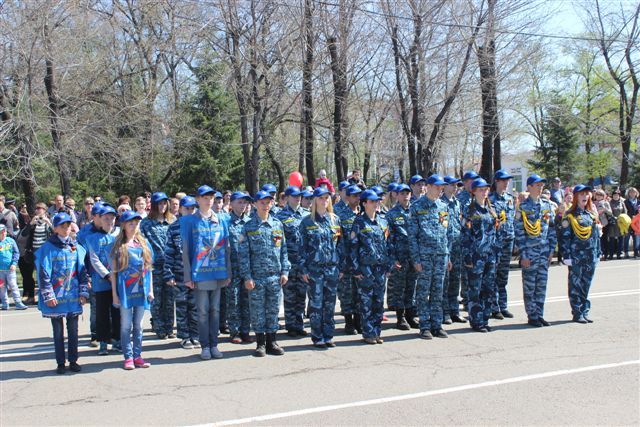 Открыли плац-парад юные кадеты ДОСААФ, Фото с места события собственное