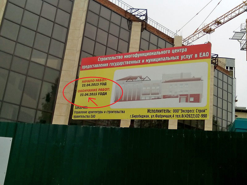 На баннере - по-прежнему старая дата ввода объекта