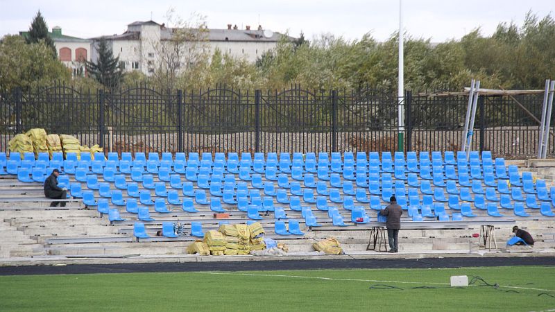 Реконструкция стадиона "Дружба" в Биробиджане вышла на финишную прямую
