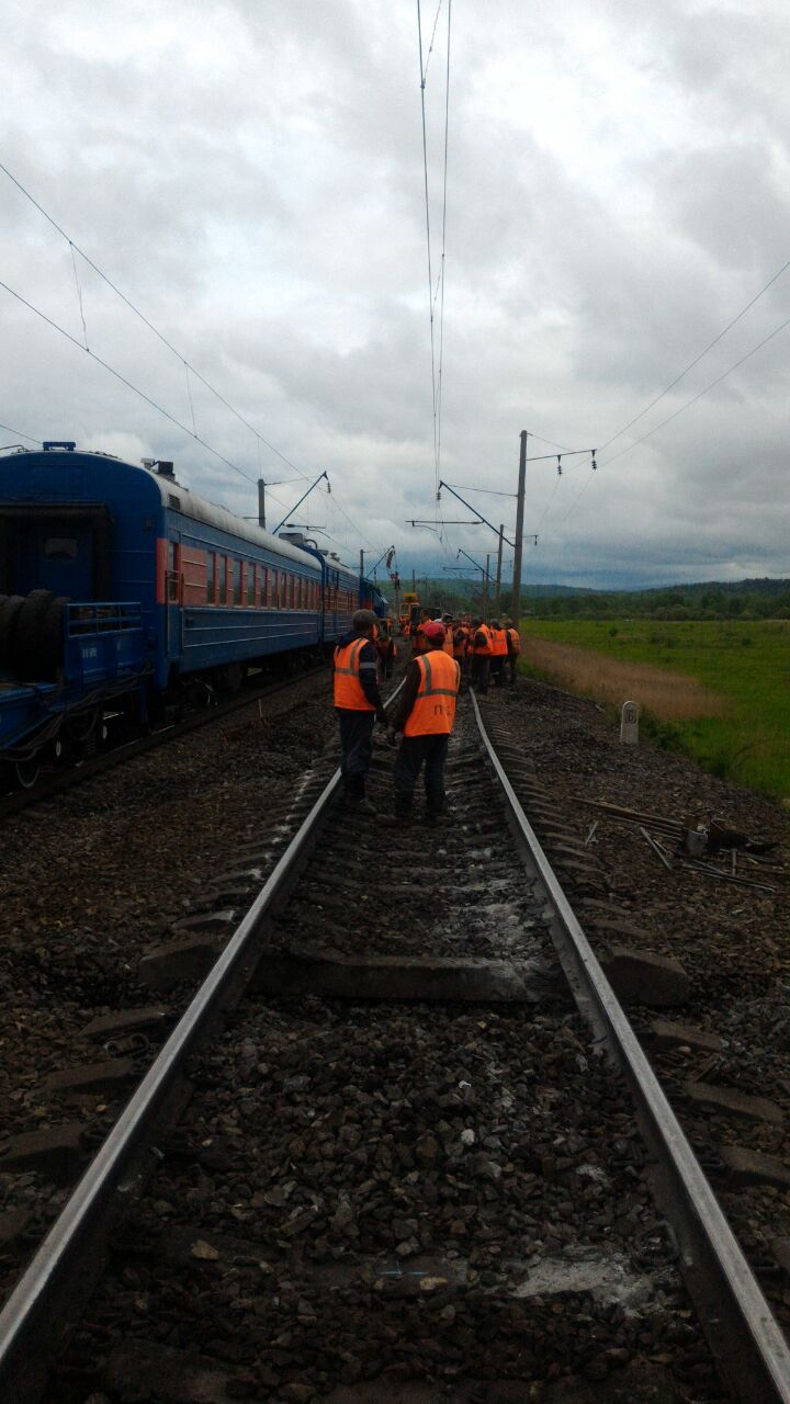 Сход вагонов в Облученском районе