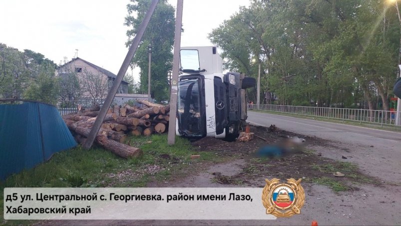 Сбил насмерть ребенка, перевернулся и раздавил еще двоих детей лесовоз в Хабаровском крае