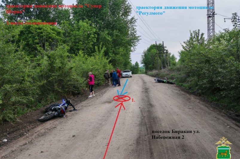 В ЕАО подросток-мотоциклист вылетел на встречку и врезался в другого байкера